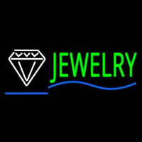 Jewelry Block Diamond Logo Blue Line Neonskylt