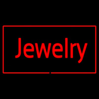 Jewelry Cursive Rectangle Red Neonskylt