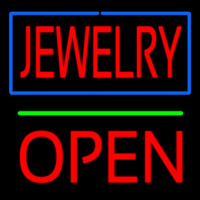 Jewelry Green Line Open Block Neonskylt