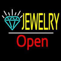 Jewelry Logo White Line Open Neonskylt