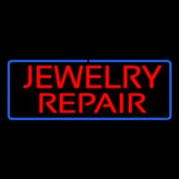 Jewelry Repair Rectangle Blue Neonskylt