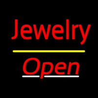 Jewelry Yellow Line Open Neonskylt