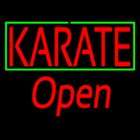 Karate Script1 Open Green Line Neonskylt