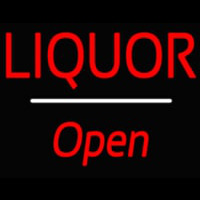 Liquor Open White Line Neonskylt