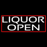 Liquor Open With Red Border Neonskylt