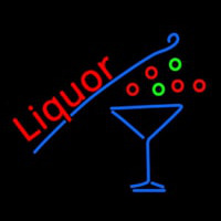 Liquor With Martini Glass Neonskylt