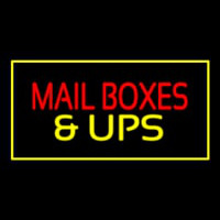 Mail Bo es And Ups Rectangle Yellow Neonskylt