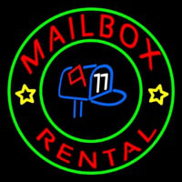 Mailbo  Rental Center Logo Neonskylt