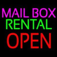 Mailbo  Rental Open Block Neonskylt