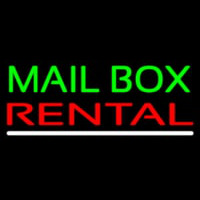 Mailbo  Rental White Line Neonskylt