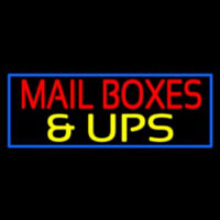 Mailbo es And Ups Block Blue Border Neonskylt