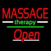 Massage Therapy Open Yellow Line Neonskylt