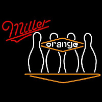 Miller Bowling Orange Beer Sign Neonskylt