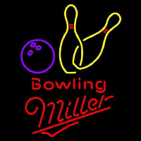 Miller Bowling Yellow Beer Sign Neonskylt