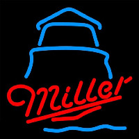 Miller Day Lighthouse Beer Sign Neonskylt