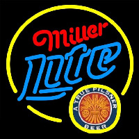 Miller Lite True Pilsner Circle Beer Sign Neonskylt