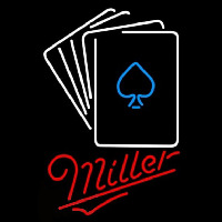 Miller Poker Cards Beer Sign Neonskylt