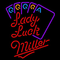 Miller Poker Lady Luck Series Beer Sign Neonskylt