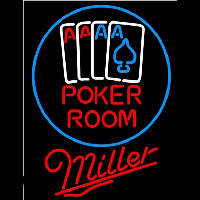 Miller Poker Room Beer Sign Neonskylt