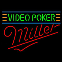 Miller Video Poker Beer Sign Neonskylt