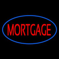 Mortgage Oval Blue Neonskylt