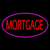 Mortgage Oval Pink Border Neonskylt