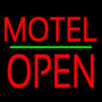 Motel Block Open Green Line Neonskylt