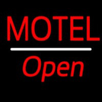 Motel Open White Line Neonskylt