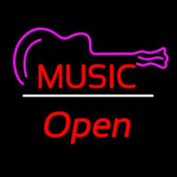 Music Logo Open White Line Neonskylt