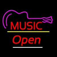 Music Logo Open Yellow Line Neonskylt