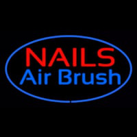 Nails Airbrush Oval Blue Neonskylt