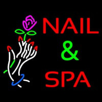 Nails And Spa With Nails And Flower Neonskylt