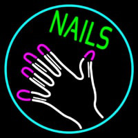 Nails With Hand Logo Neonskylt