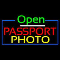 Open Passport Photo Neonskylt