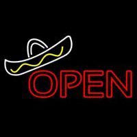 Open Sombrero Neonskylt