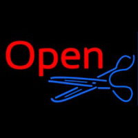 Open With Scissor Logo Neonskylt