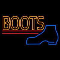 Orange Double Stroke Boots Neonskylt