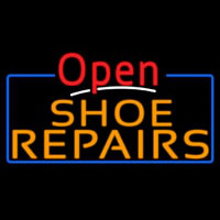 Orange Shoe Repairs Open Neonskylt