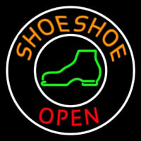 Orange Shoe Shop Open Neonskylt