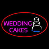 Oval Pink Wedding Cakes Neonskylt