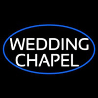 Oval White Wedding Chapel Neonskylt