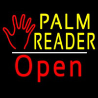 Palm Reader Logo Open White Line Neonskylt