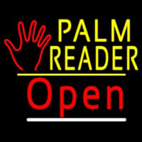 Palm Reader Logo Open Yellow Line Neonskylt