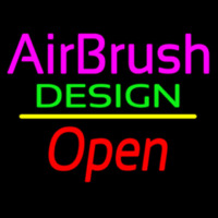 Pink Airbrush Design Open White Line Neonskylt