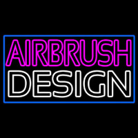 Pink Airbrush Design With Blue Border Neonskylt