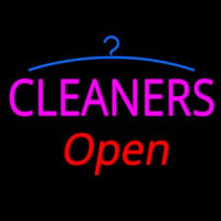 Pink Cleaners Red Open Logo Neonskylt