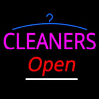 Pink Cleaners Slant Open Logo Neonskylt