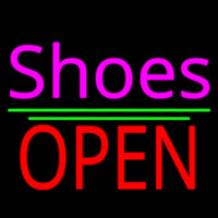 Pink Cursive Shoes Open Neonskylt