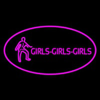 Pink Girls Girls Girls Neonskylt