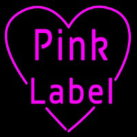 Pink Label Heart Neonskylt